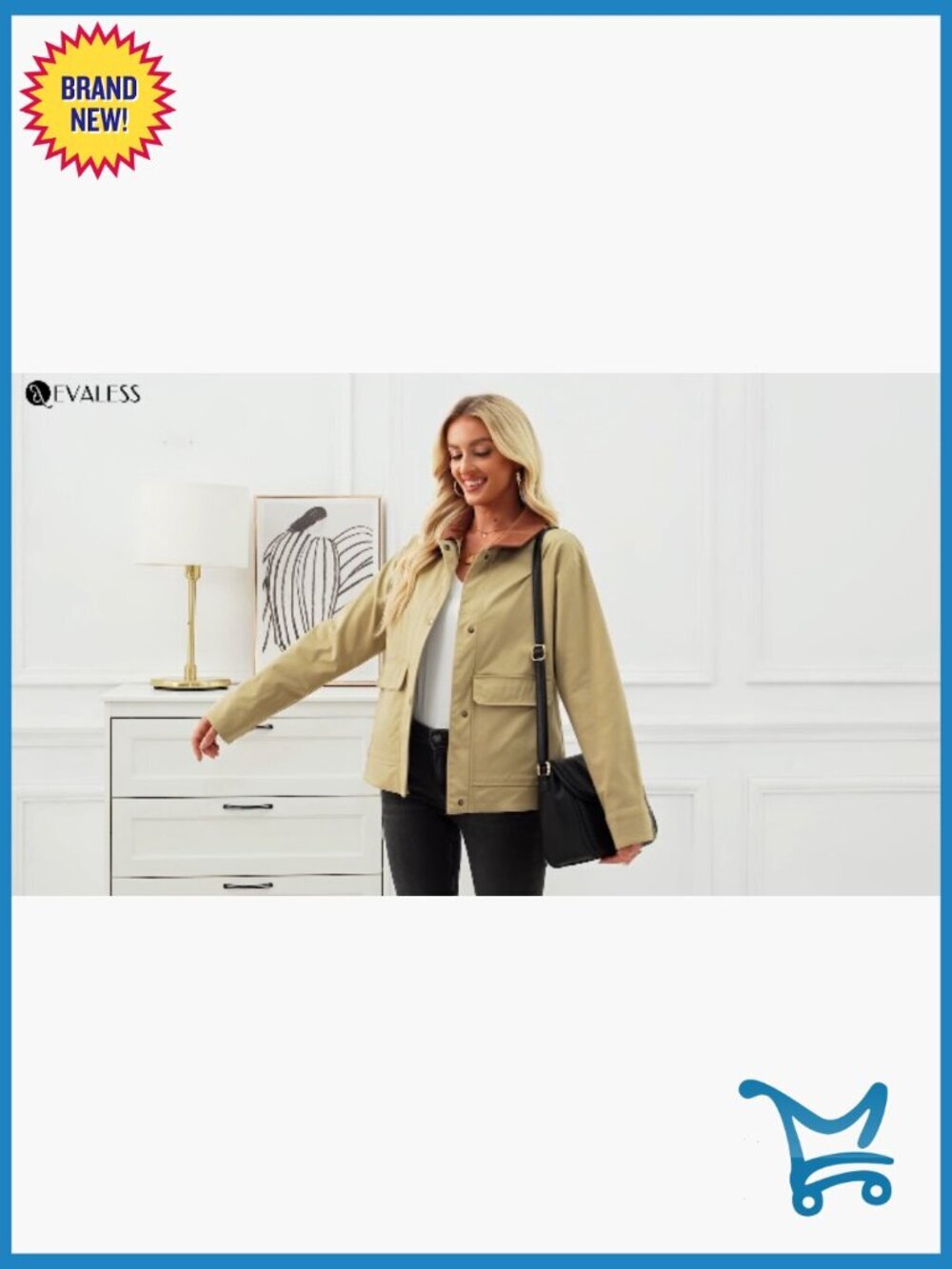 Lightweight Cropped Button Down Shacket with Pockets - Picture 7 of 7